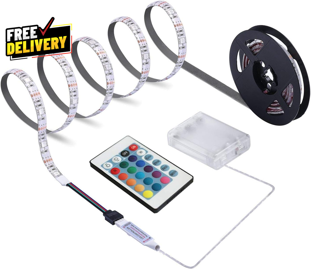 Battery Operated LED Strip Lights with 24Key Remote for Indoor Outdoor DIY Use