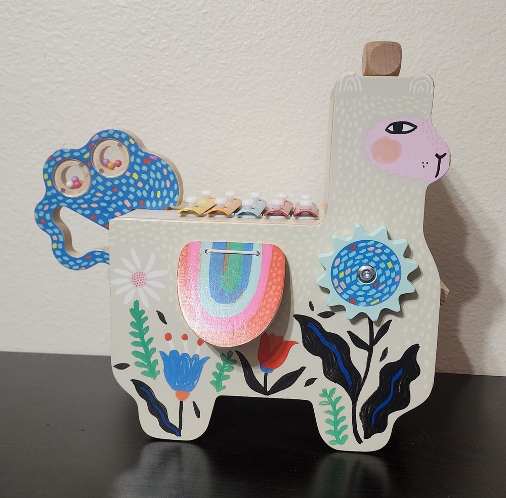 Manhattan Toy Wooden Musical Instrument Lili Llama Xylophone Maraca Washboard