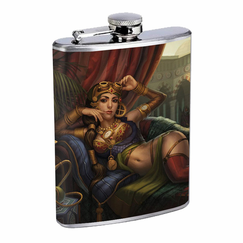 Harem Pin Up Girls D4 Flask 8oz Stainless Steel Hip Drinking Whiskey