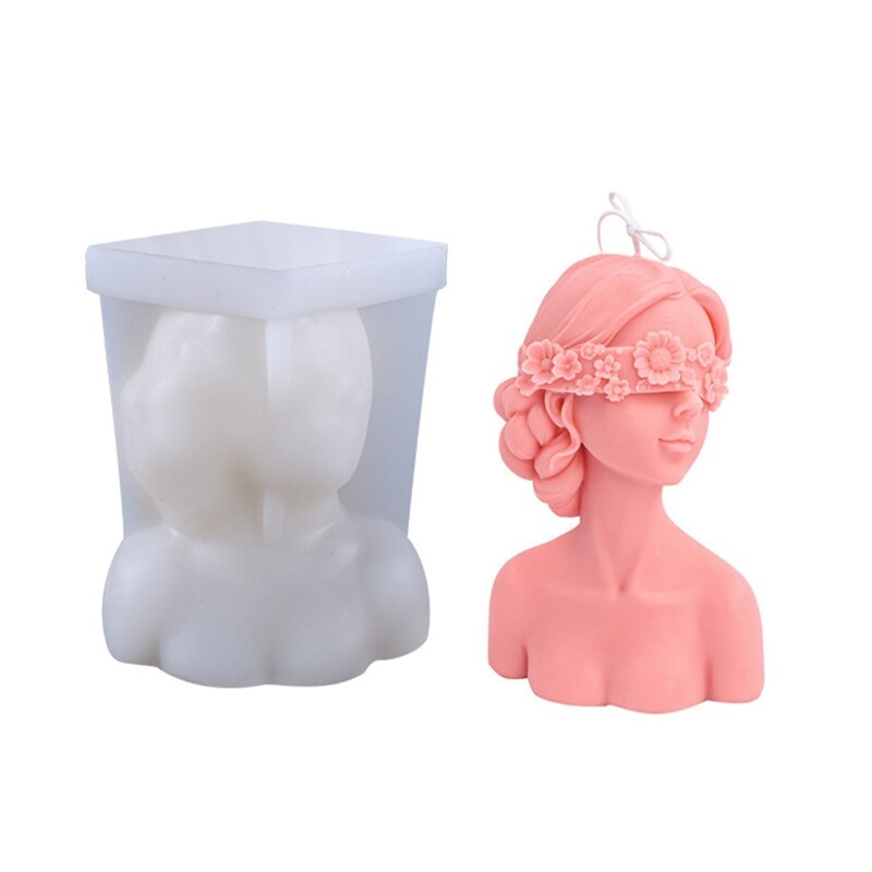 Eyes Closed Girl Clay UV Crystal Epoxy Resin Silicone Mold DIY Craft