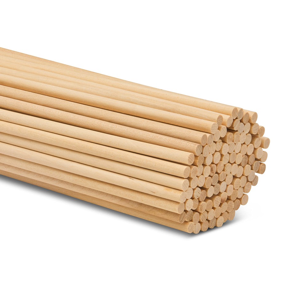 Wooden Dowel Rod, 3/16 Inch x 12 Inch Wood Dowels, Pack of 100 Wooden Dowels ...