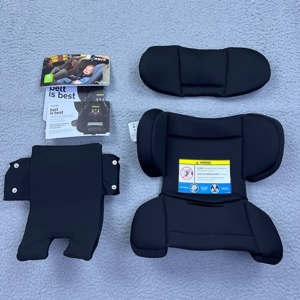Nuna Rava Newborn Infant Baby Car Seat Insert - Black Caviar Plus Papers