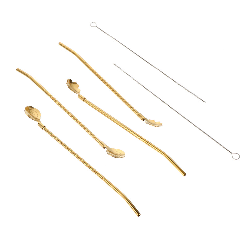 Bendable 304 Stainless Steel Reusable Drinking Straws with Suction