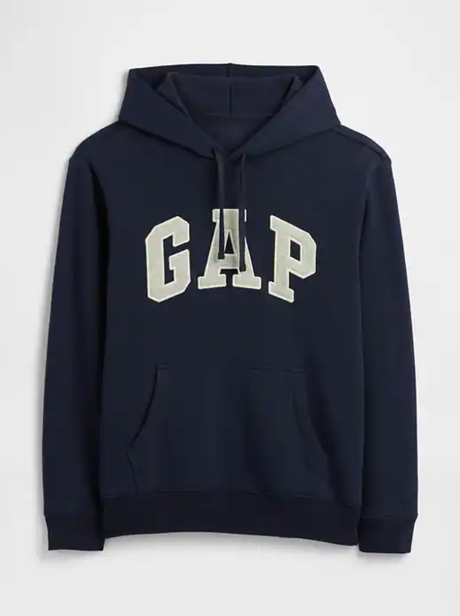 GAP Relaxed Logo Hoodie Tapestry Navy Men’s Casual Sweatshirt New