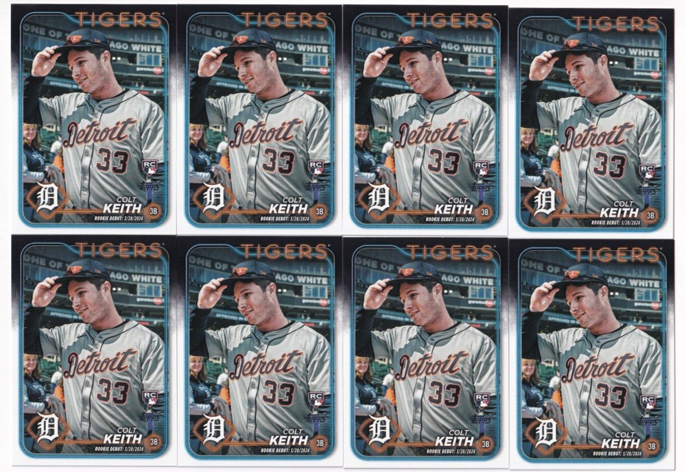 (8) Colt Keith 2024 TOPPS UPDATE SERIES ROOKIE DEBUT CARD LOT #US192 TIGERS RC