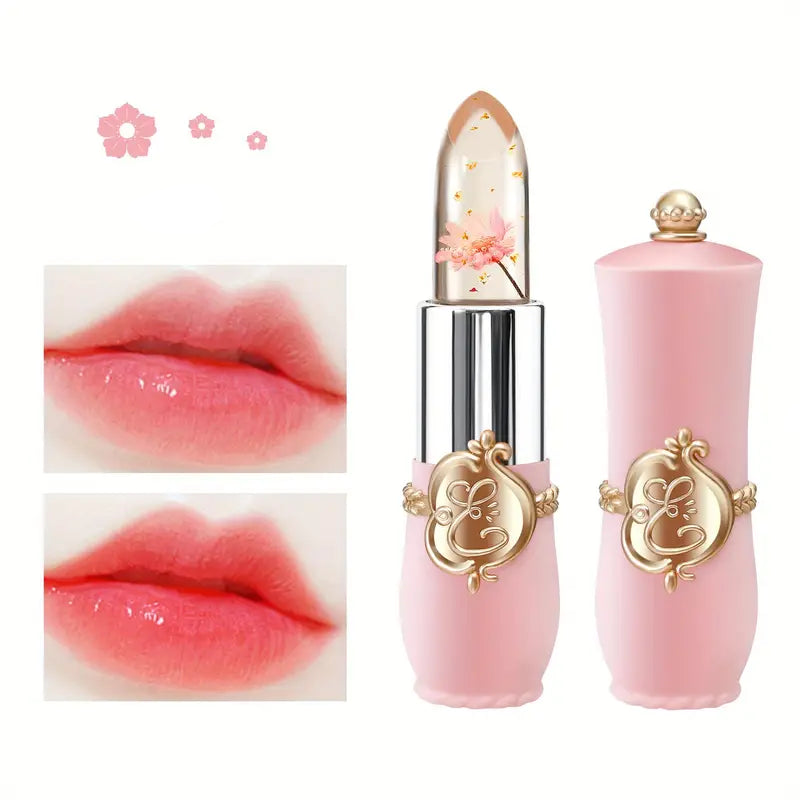 NNETM Flower Jelly Lipstick Temperature Change Moisturizer Long Lasting Lip Glos