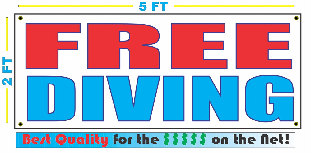 FREE DIVING Full Color Banner Sign NEW Larger Size Best Quality for the $$$