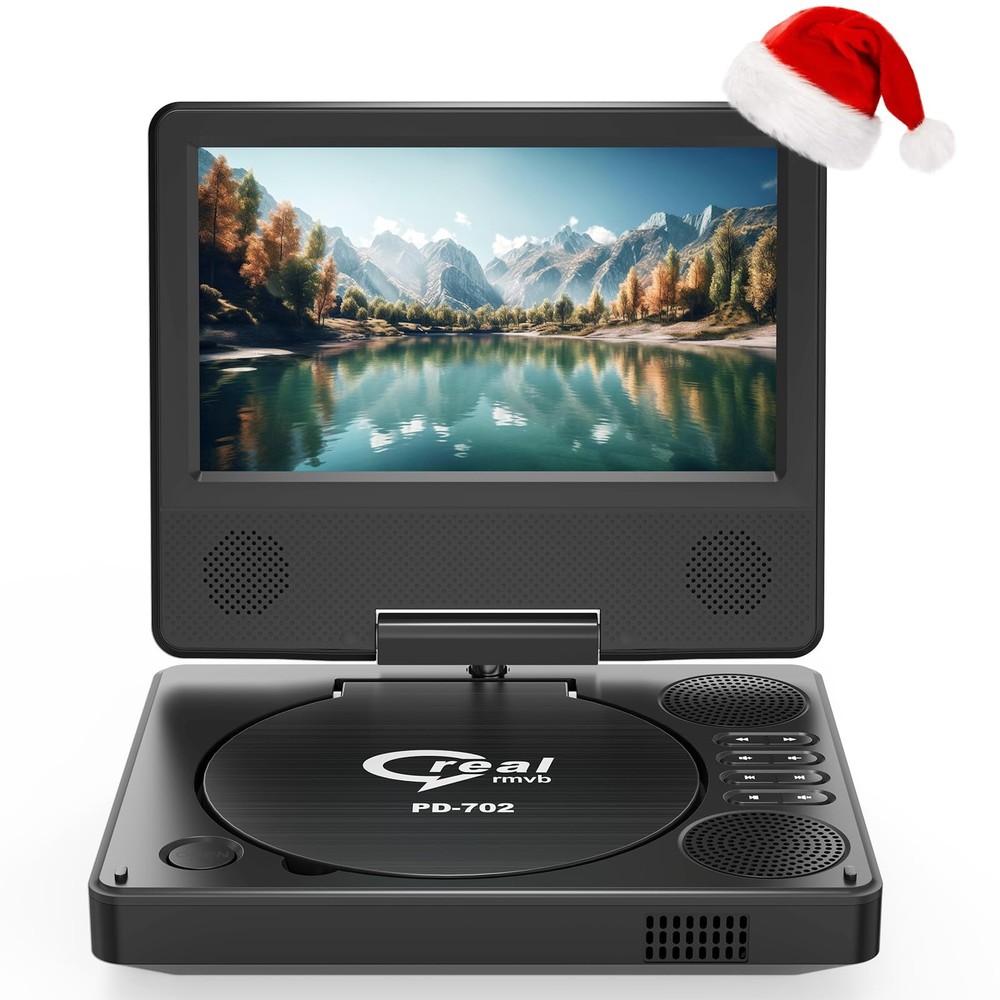 9.5-Inch Portable DVD Player with 7.5 Swivel Screen and 5-Hour Battery