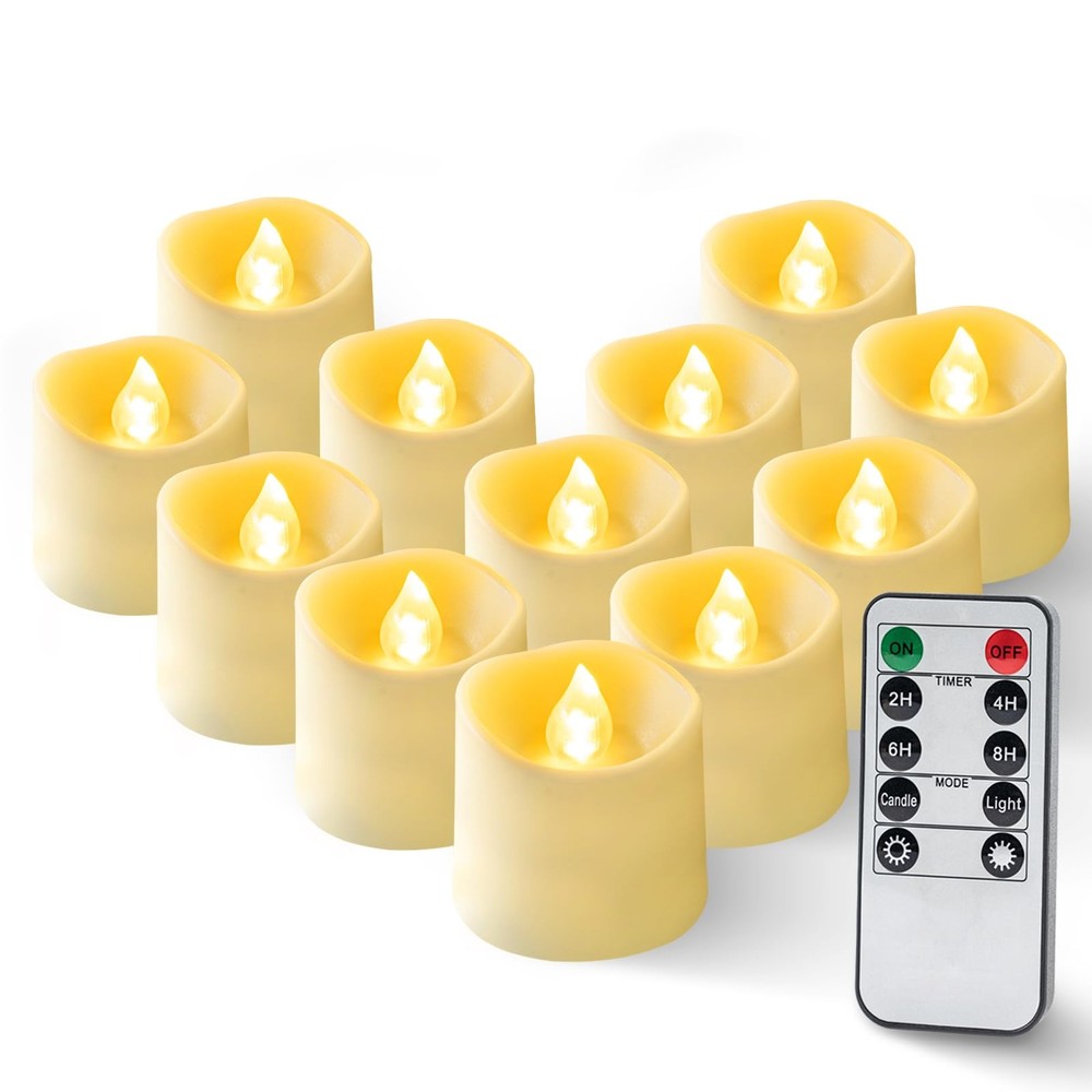 400-Hour Flameless Flickering Votive Candles Battery Operated Remote Control