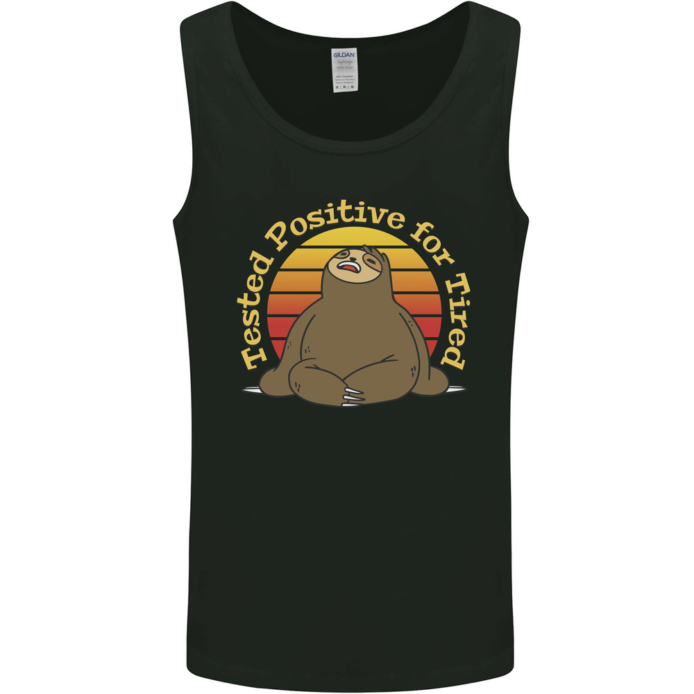 Sloth Tested Positive For Tired Funny Lazy Mens Vest Tank Top