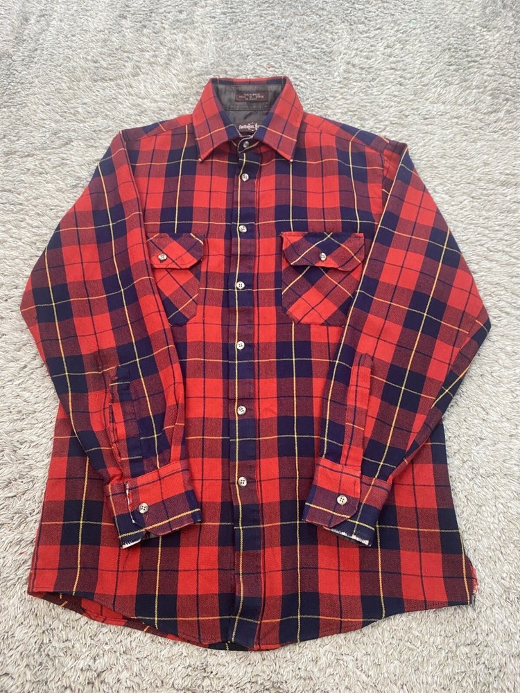 Vtg Northwest Territory Jacket Mens Small Red Buffalo Plaid Flannel Shacket 90s