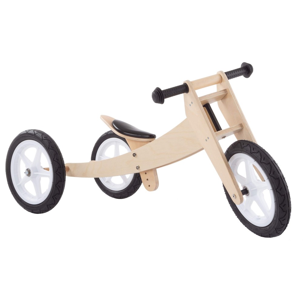 3-in-1 Balance Bike – Multistage Wooden Walking Beginner Tricycle Convertible...