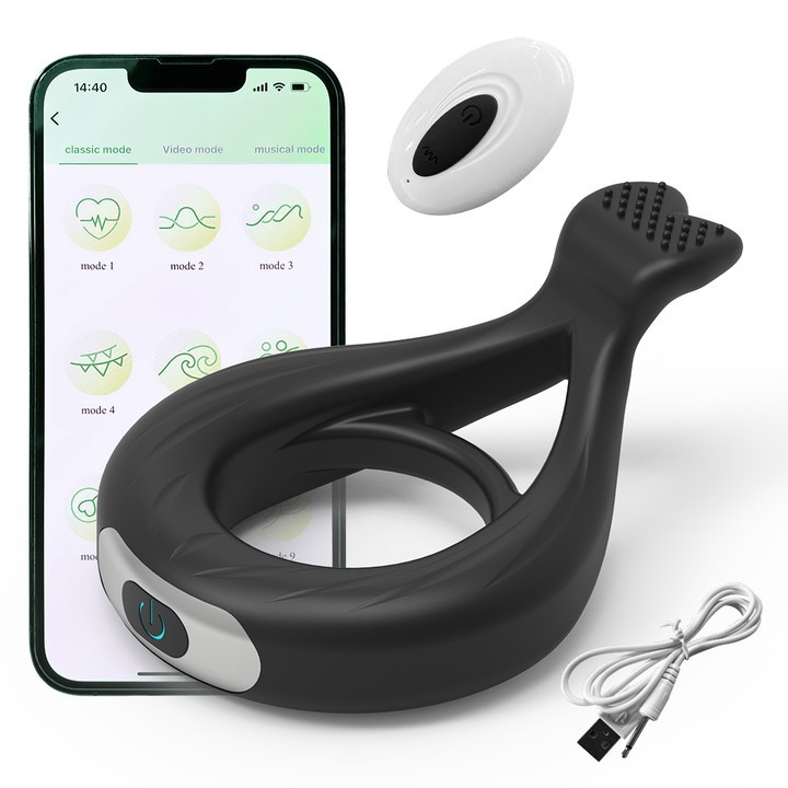 Vibrating Cock Ring Penis Ring APP Remote Rechargeable Sex Toys for Men Couple