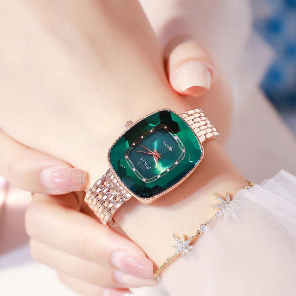 Stylish Waterproof Green Honeycomb Quartz Women's Leisure Watch