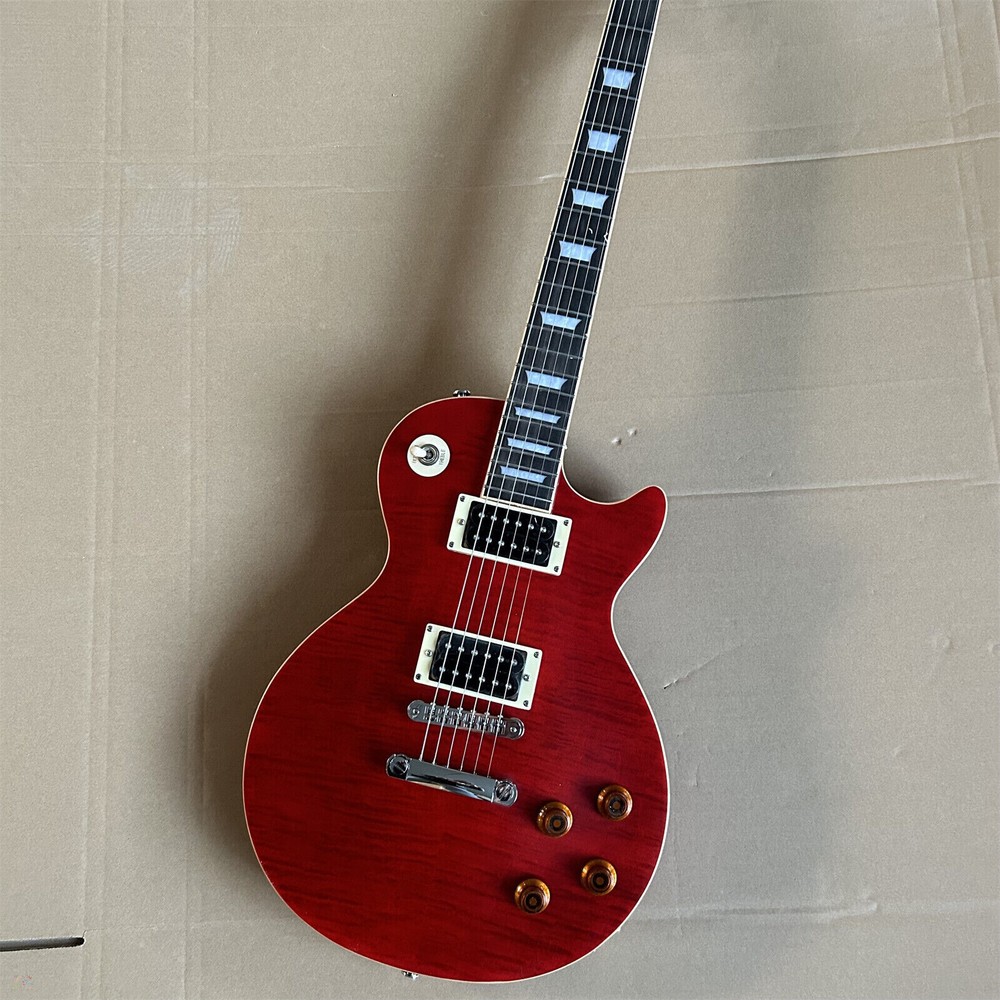 Custom LP Standard Red Electric Guitar Chrome Accessories High Quality Hot Sale