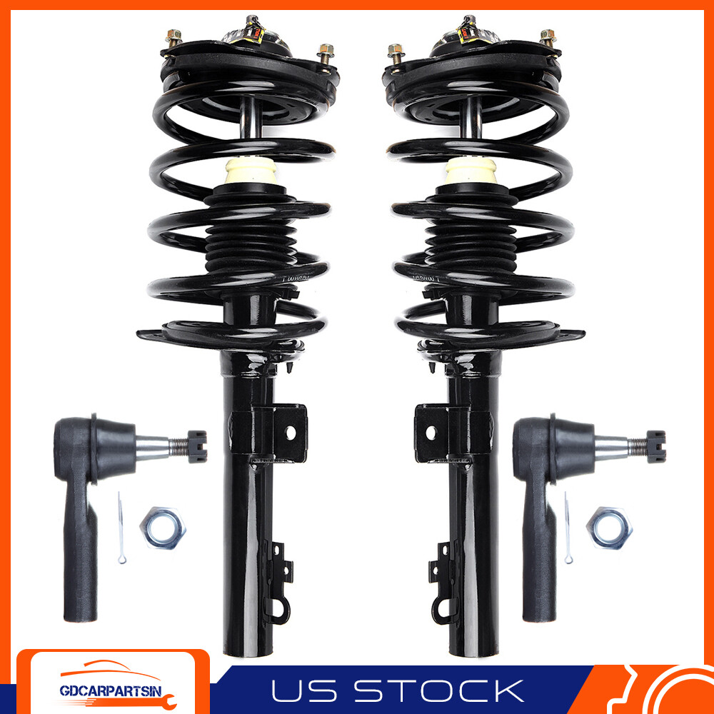 4pcs Front Strut & Spring Kit with Outer Tie Rods for 1996-2007 Ford Taurus Mercury Sable
