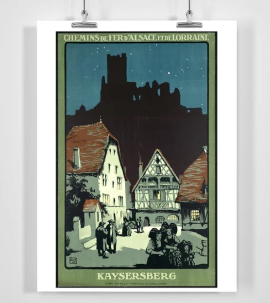 Kaysersberg Vignoble Alsace France Vintage Travel Poster