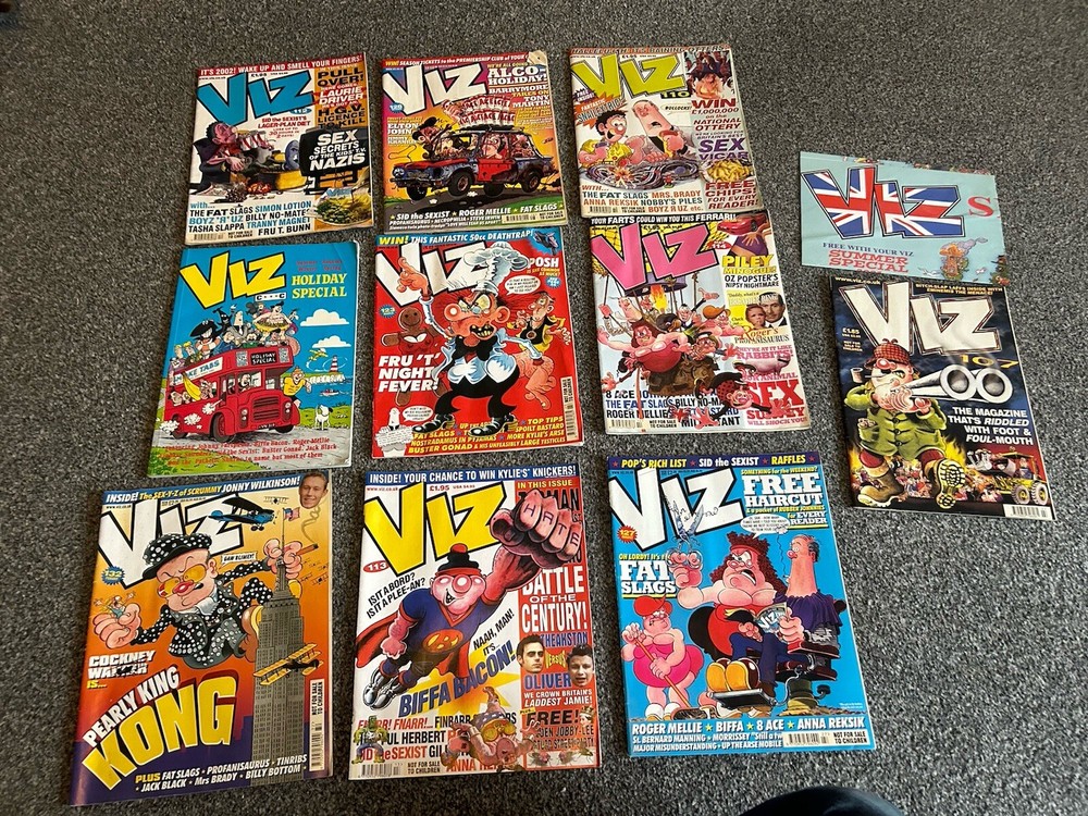 Bundle Of Vintage Viz Comic Magazines with bonus holiday edition