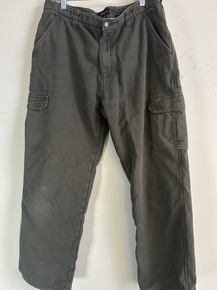 Stanley Pants Mens Size 34x30 Carpenter Style Work Fleece Lined Heavyweight