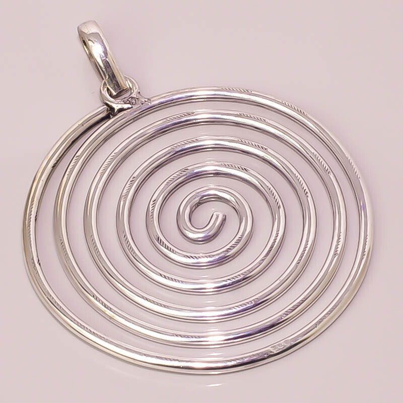 Spiral Wire Handmade Jewelry 925 STERLING SILVER PLATED PENDANT