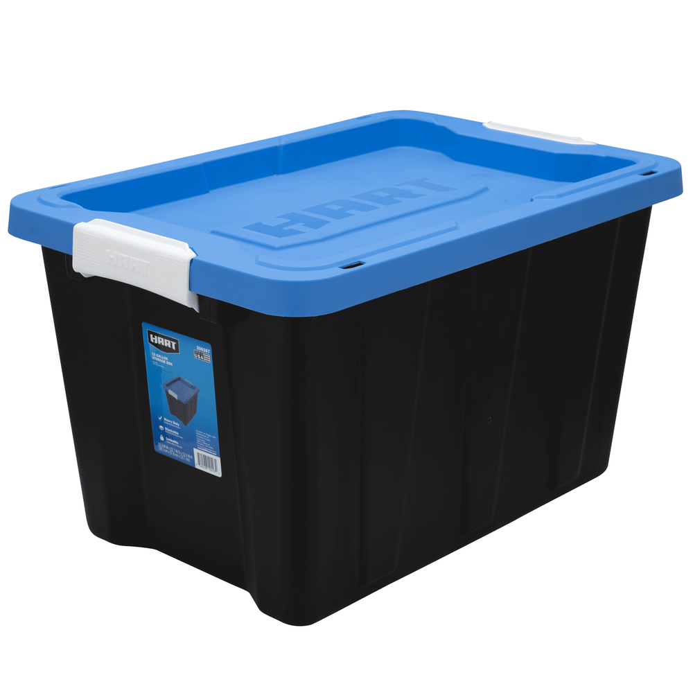 12 Gallon Heavy Duty Latching Storage Bin Container, Black