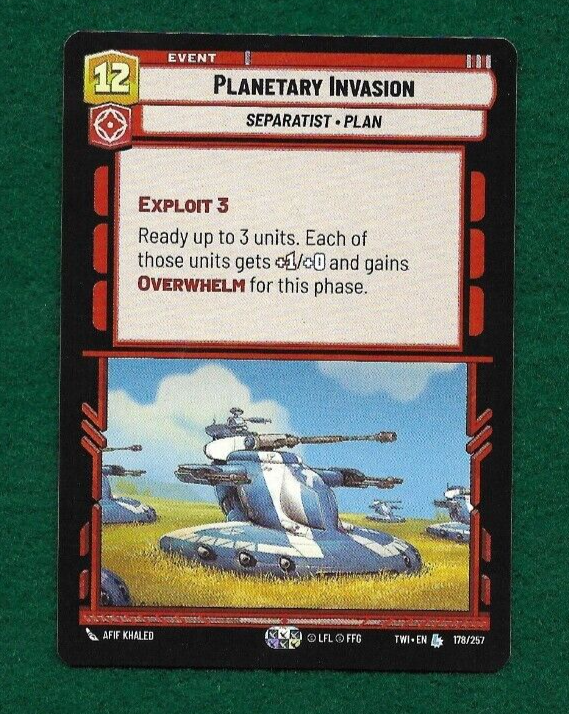 STAR WARS UNLIMITED PLANETARY INVASION #178 TWILIGHT OF THE REPUBLIC LEGENDARY!