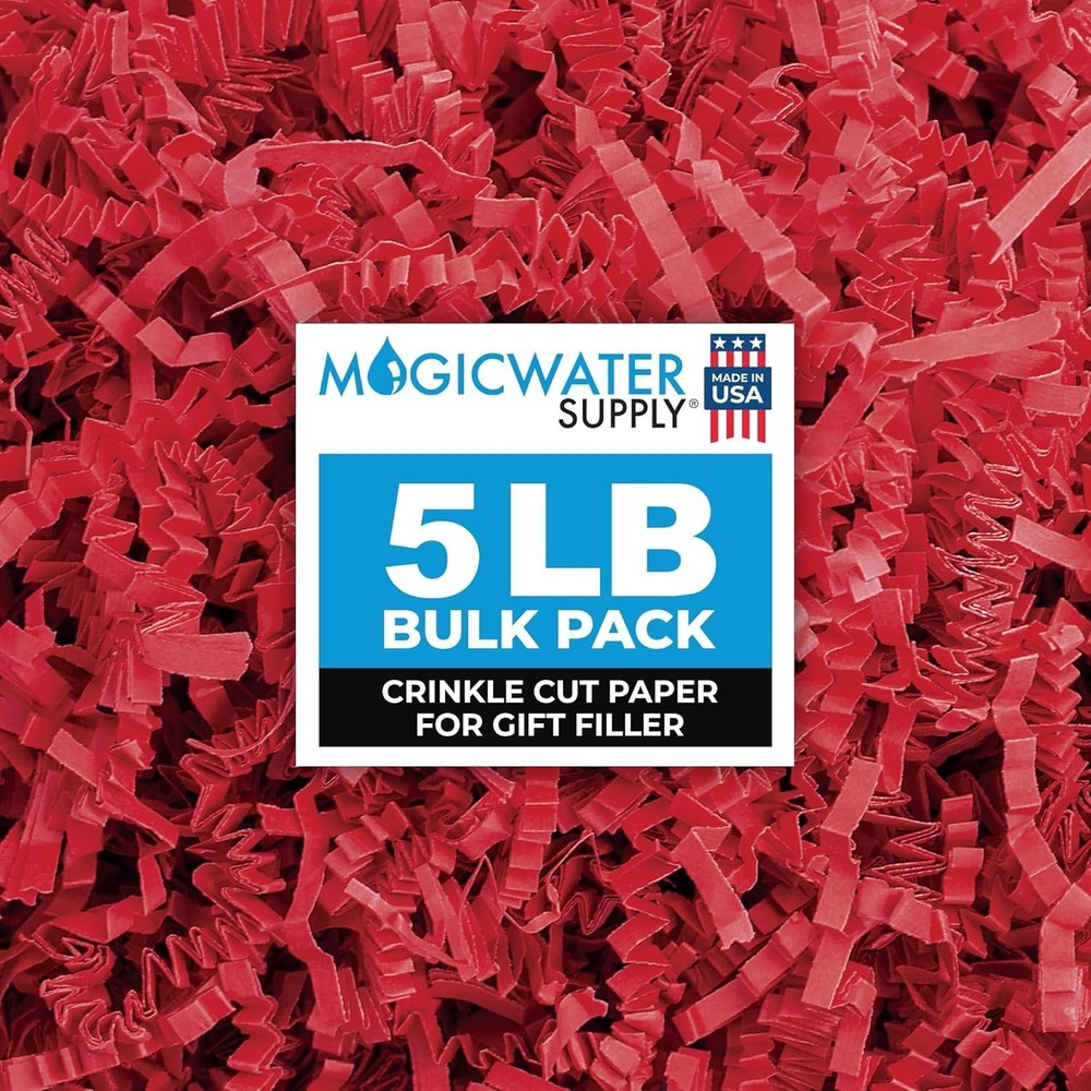 MagicWater Crinkle Cut Paper - 5LB Kraft Gift Basket Filler for All Occasions