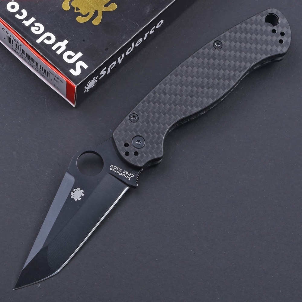 Tactical Tanto Pocket Knife with Carbon Fiber G10 Handle and Stainless Steel Lockback