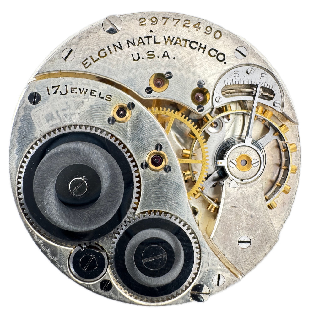 Vintage 12s 1927 Elgin 17 Jewel Mechanical Pocket Watch Movement 345 USA