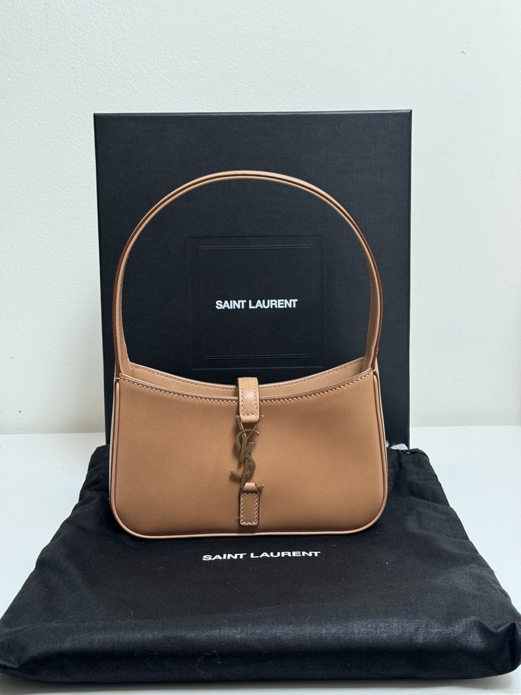 Saint Laurent Brown Calfskin Mini Le 5 À 7 Hobo Bag