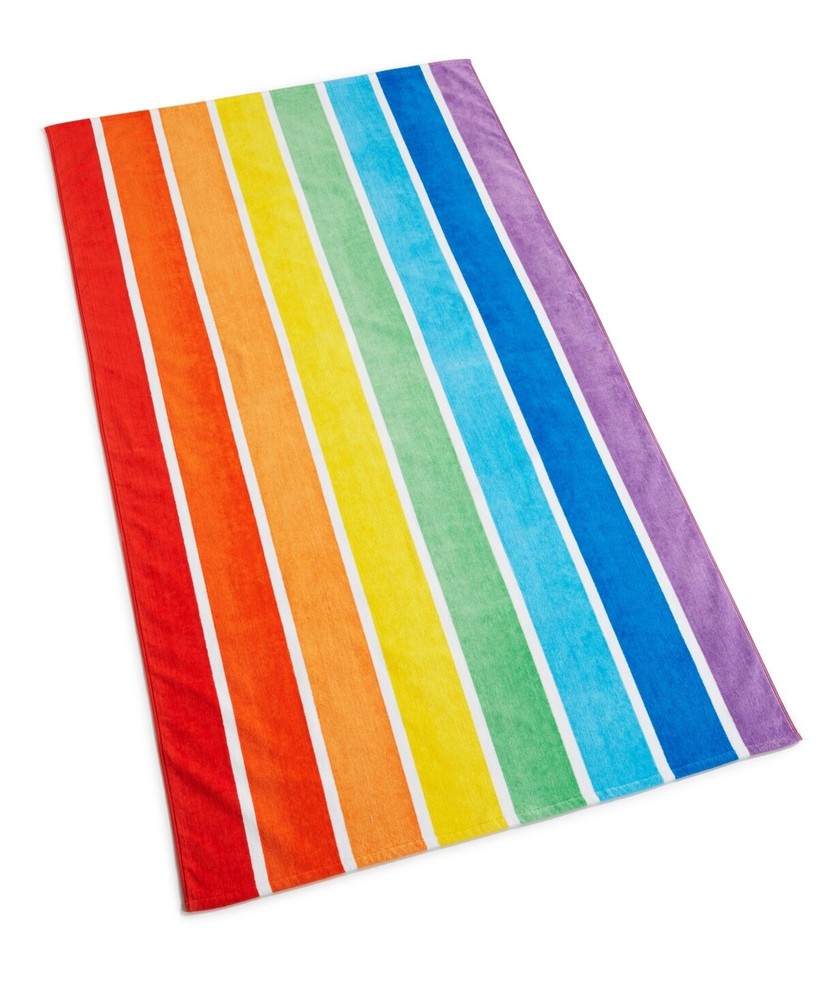 Charter Club Rainbow Stripe Beach Towel-Multi 100% cotton 