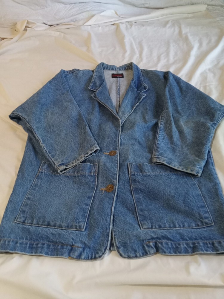 Women Denim Blazer Oversized Retro Y2k Streetwear 16-18 Sunbelt Sportswear