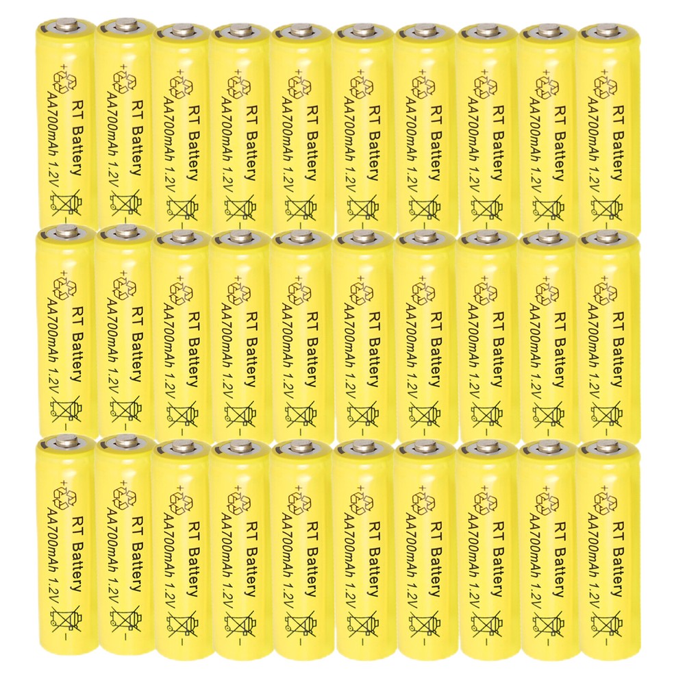 Bulk 30Pcs 1.2v Ni-MH AA Rechargeable Batteries 700mAh for Garden Solar Light