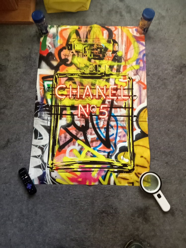 Vintage Chanel No 5 Neon Art Print by Amanda Greenwood 24x36