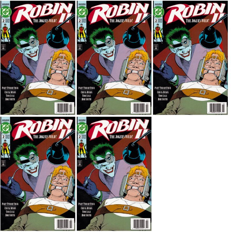 Robin II: The Joker's Wild #2 Newsstand Cover 1991 DC Comics 5-Pack Set