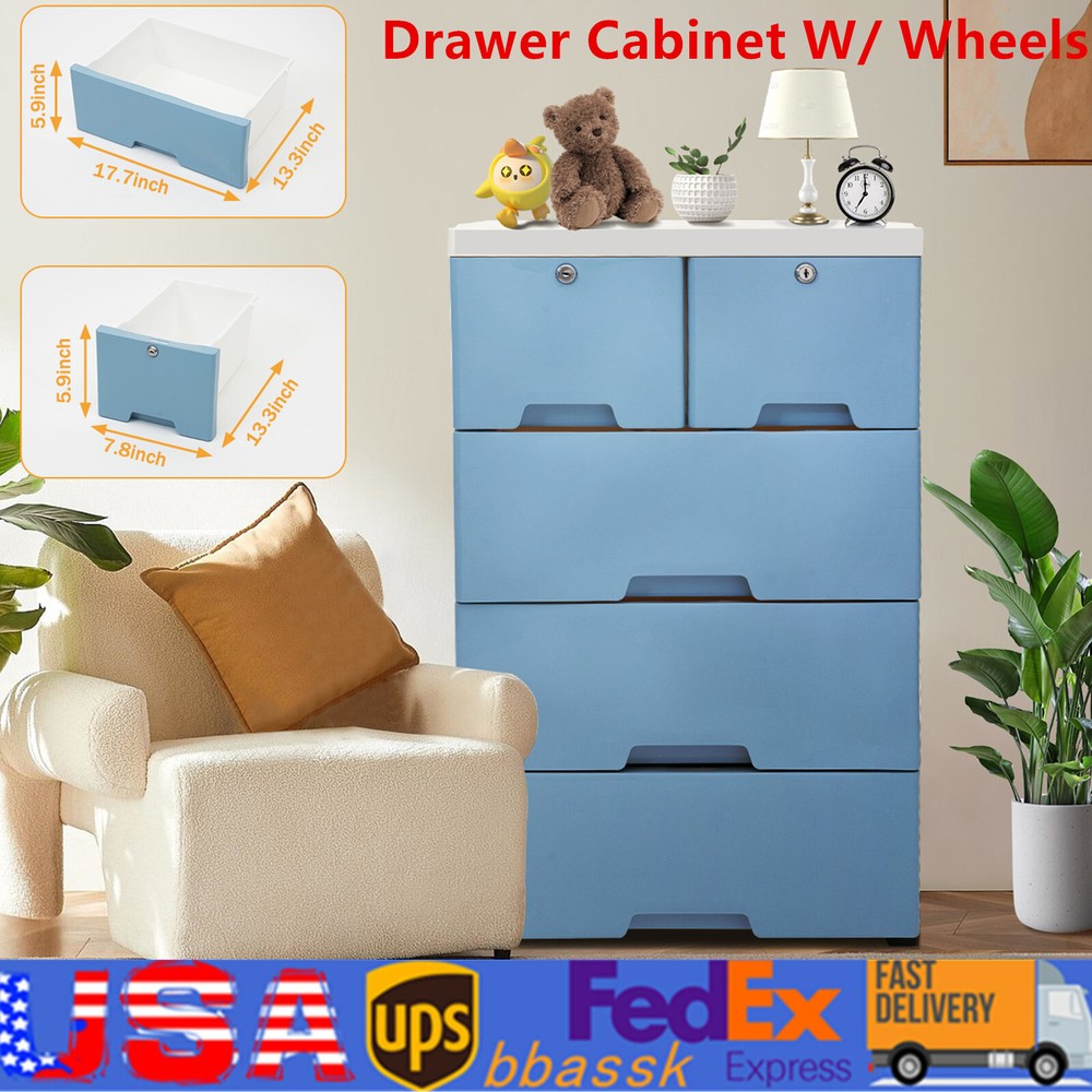 Dresser 6 Chest of Drawers Drawer Furniture Cabinet Bedroom Storage Organizer US