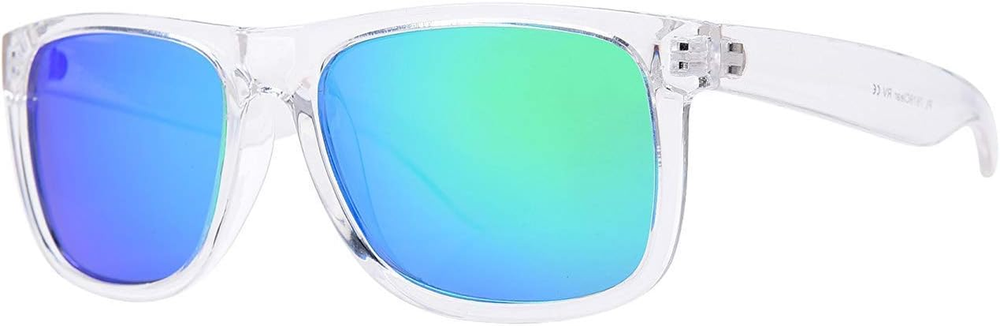 - Clear Frame Polarized Square Sunglasses Women Men - UV Protection Color Mirror