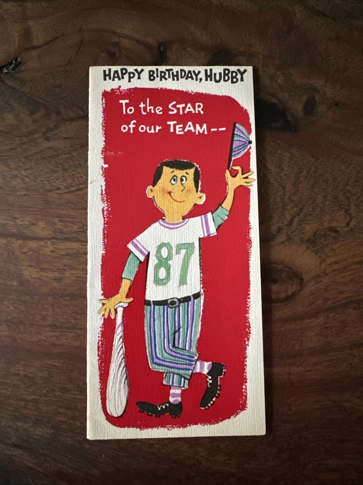 Vintage Holiday Card: Husband Birthday (See Photos)
