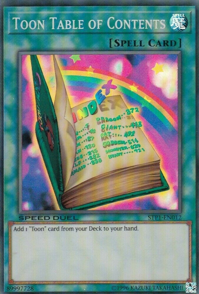 Toon Table of Contents STP1-EN012 Speed Duel Tournament Pack 1 Unlimited