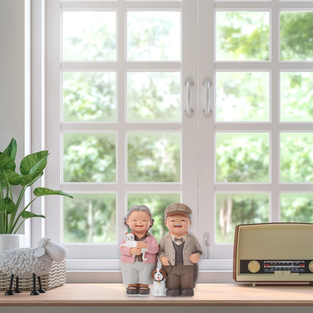 Couple Sculpture Old Age Statue Elderly Couple Statue Lovers Abstract Sculpture