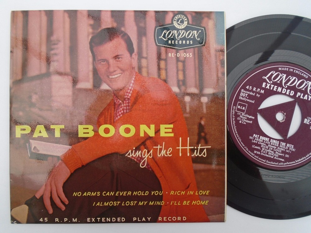 Pat Boone Sings The Hits EP London RED1063 EX/EX 1958 picture sleeve, Sings The