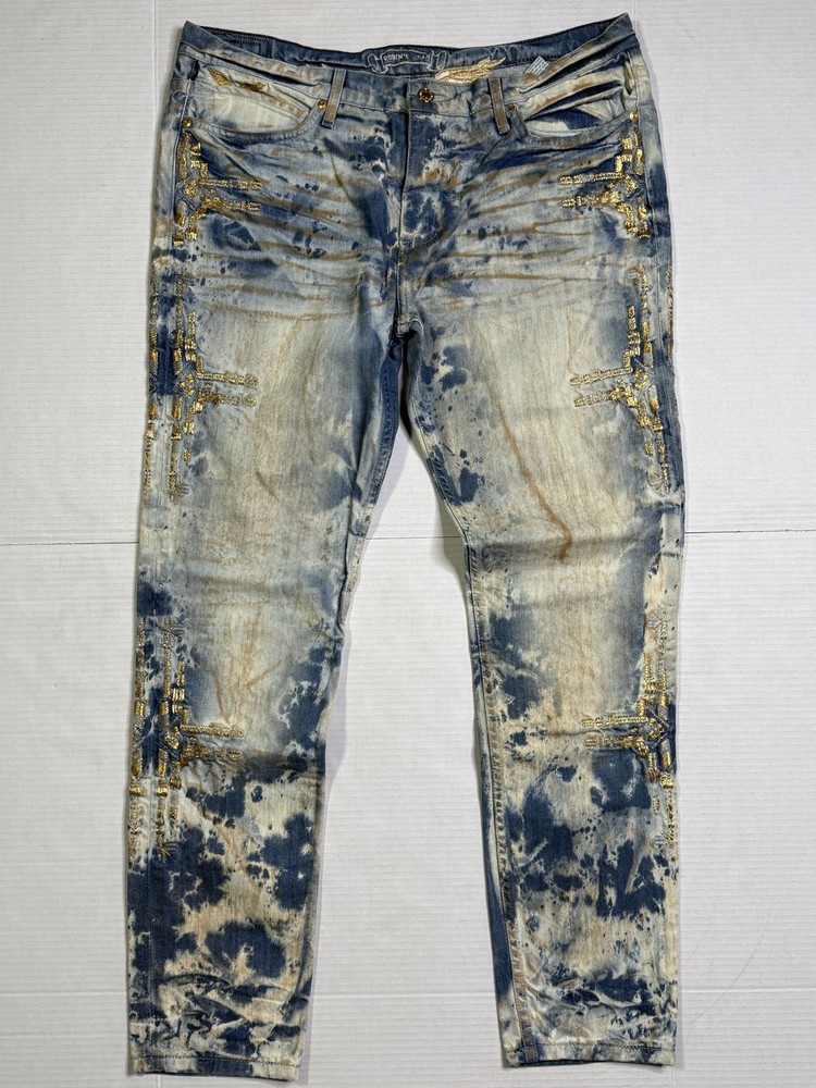 New Men’s Robin’s Jean SZ 32 Style #D800565-GI BOYFRIEND Golden Stitching Rustic
