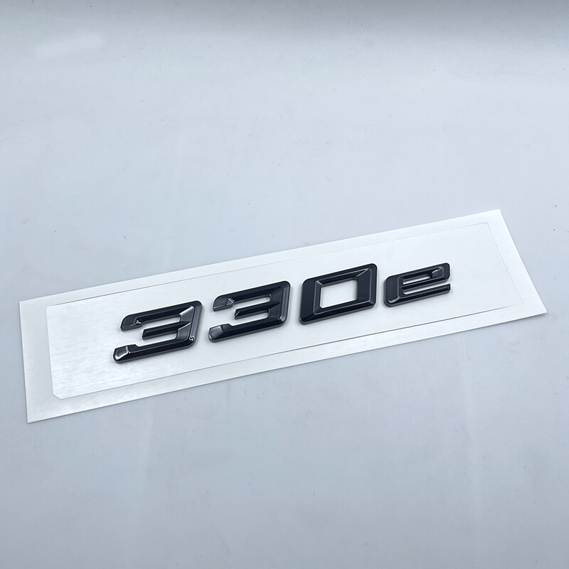 GLOSS BLACK 330e EMBLEM Fits BMW 2016-2023 330e REAR TRUNK NAMEPLATE BADGE DECAL