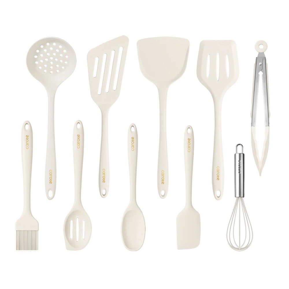 CAROTE Nonstick Cookware Utensil Set with Heat Resistant Silicone Tools