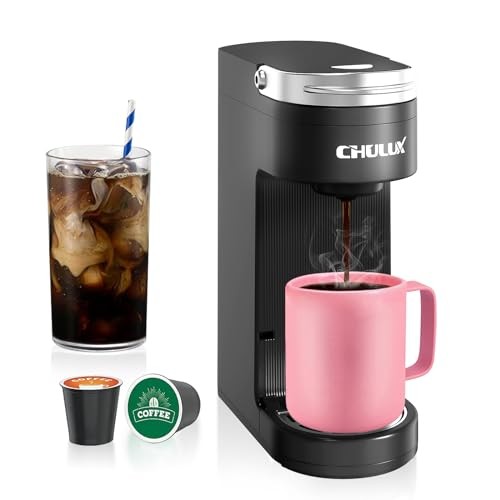 Slim Single-Serve Coffee Maker for K-Cups Compact One-Cup Brewer in Black