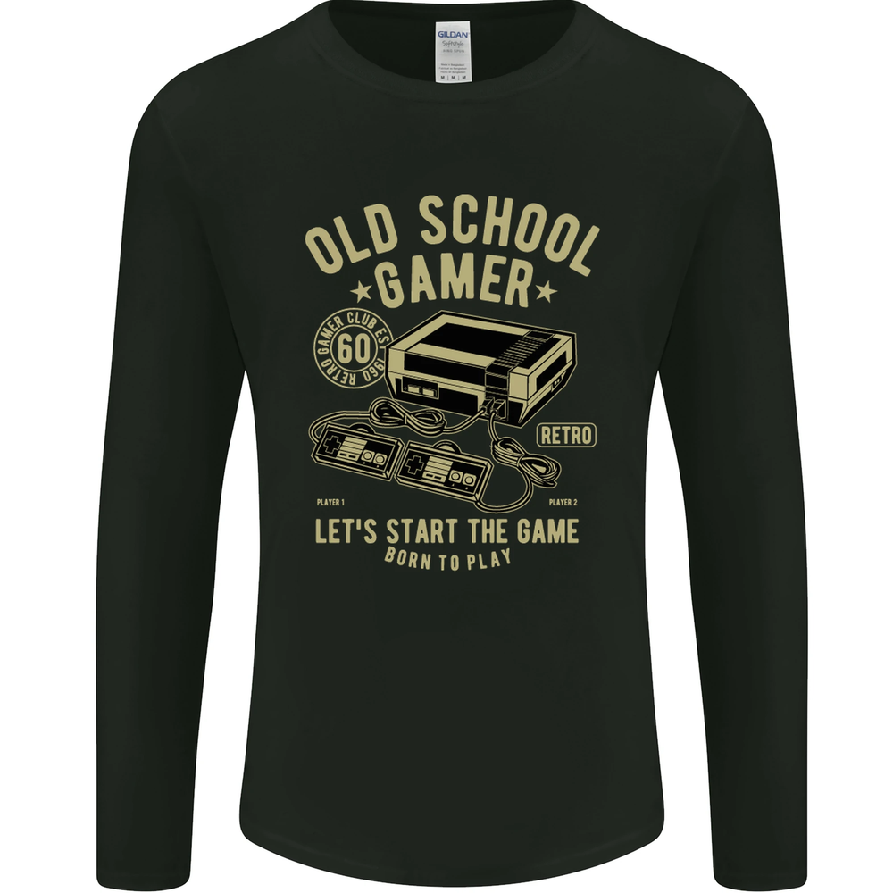 Old School Gamer Gaming Funny Mens Long Sleeve T-Shirt