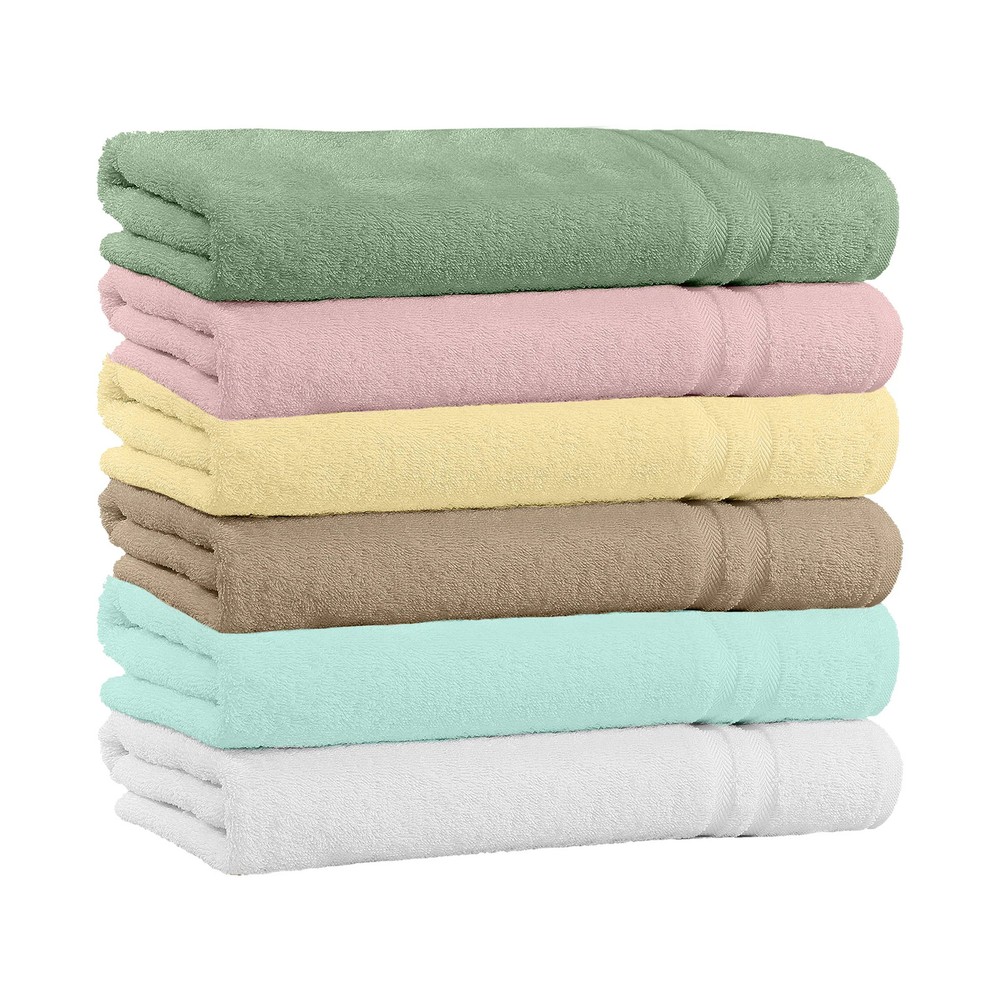 4-Pack Ultra Soft 100% Cotton Plush Bath Towels - Multi-Color Set