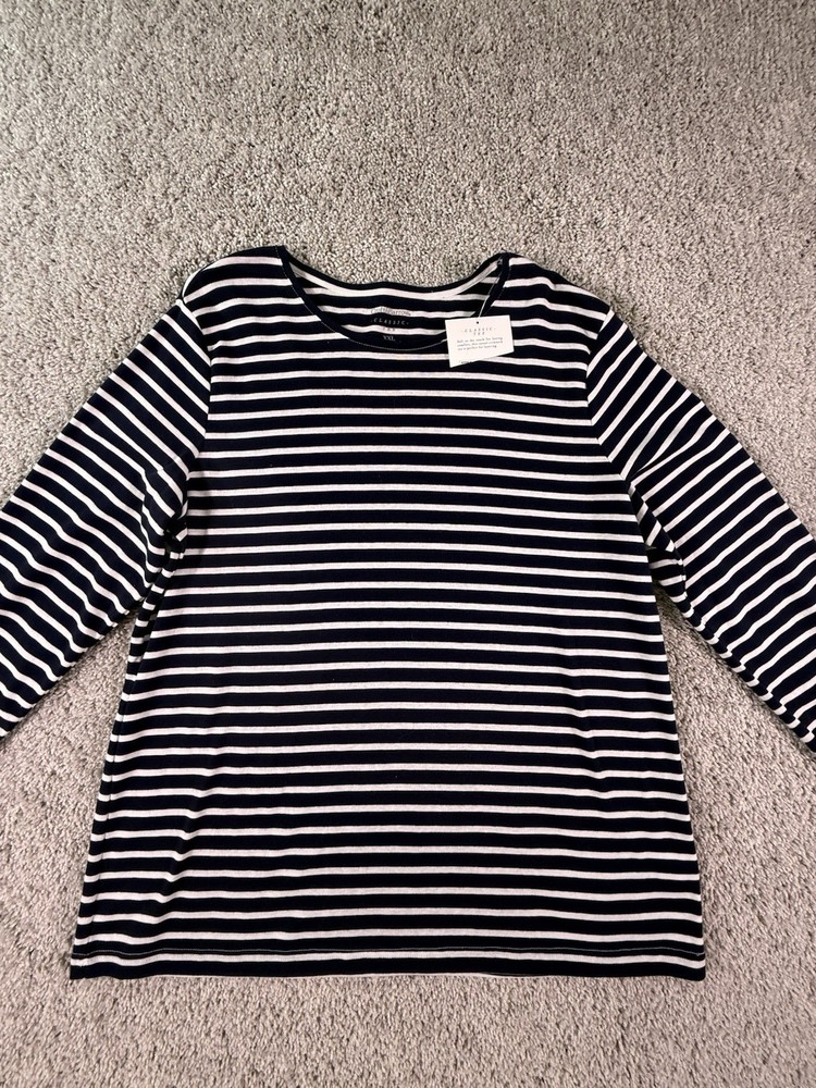 NWT Croft Barrow Women’s Top Size XXL Striped Long Sleeve