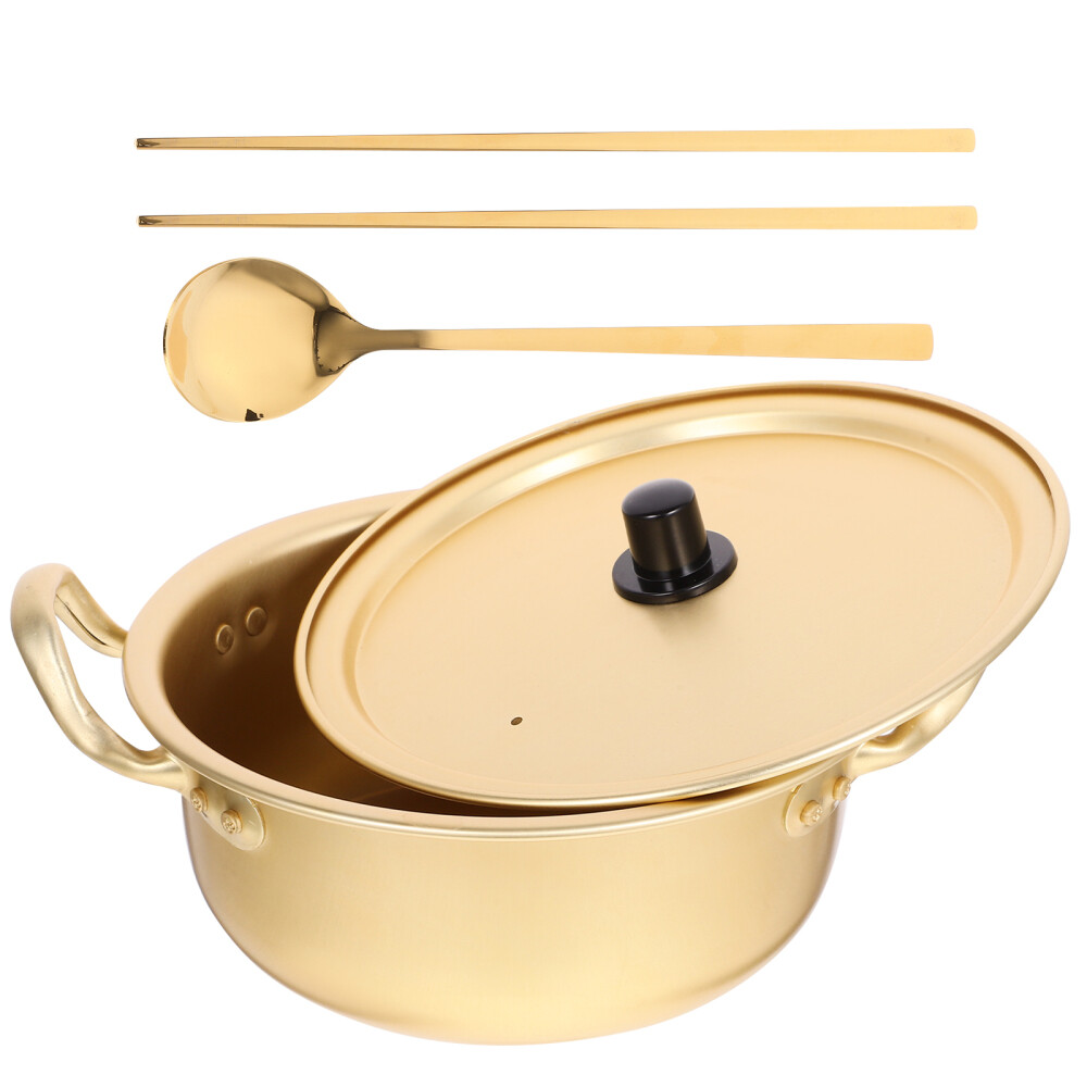Aluminum Pot with Lid Instant Noodle Convenient to Carry Polished Surface