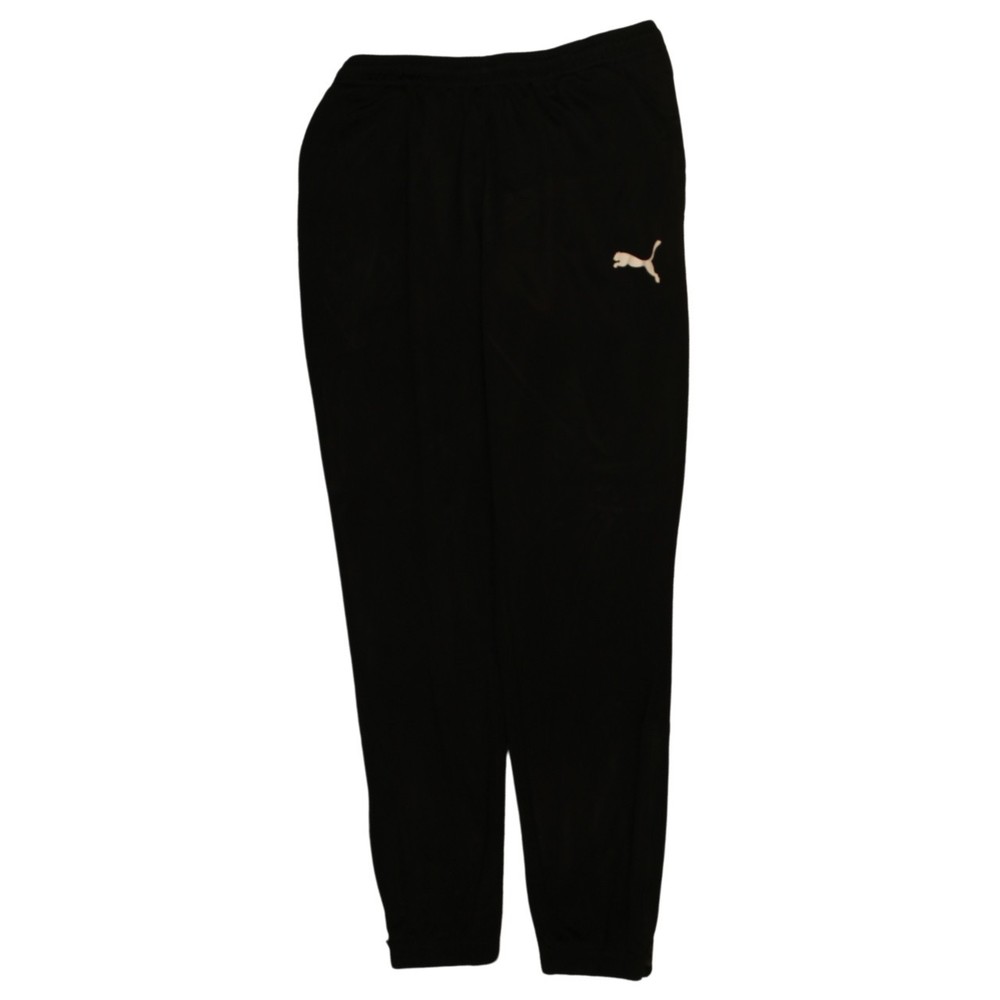 Puma Mens Joggers Black Polyester Lightweight Elastic Waist Tapered Sport M